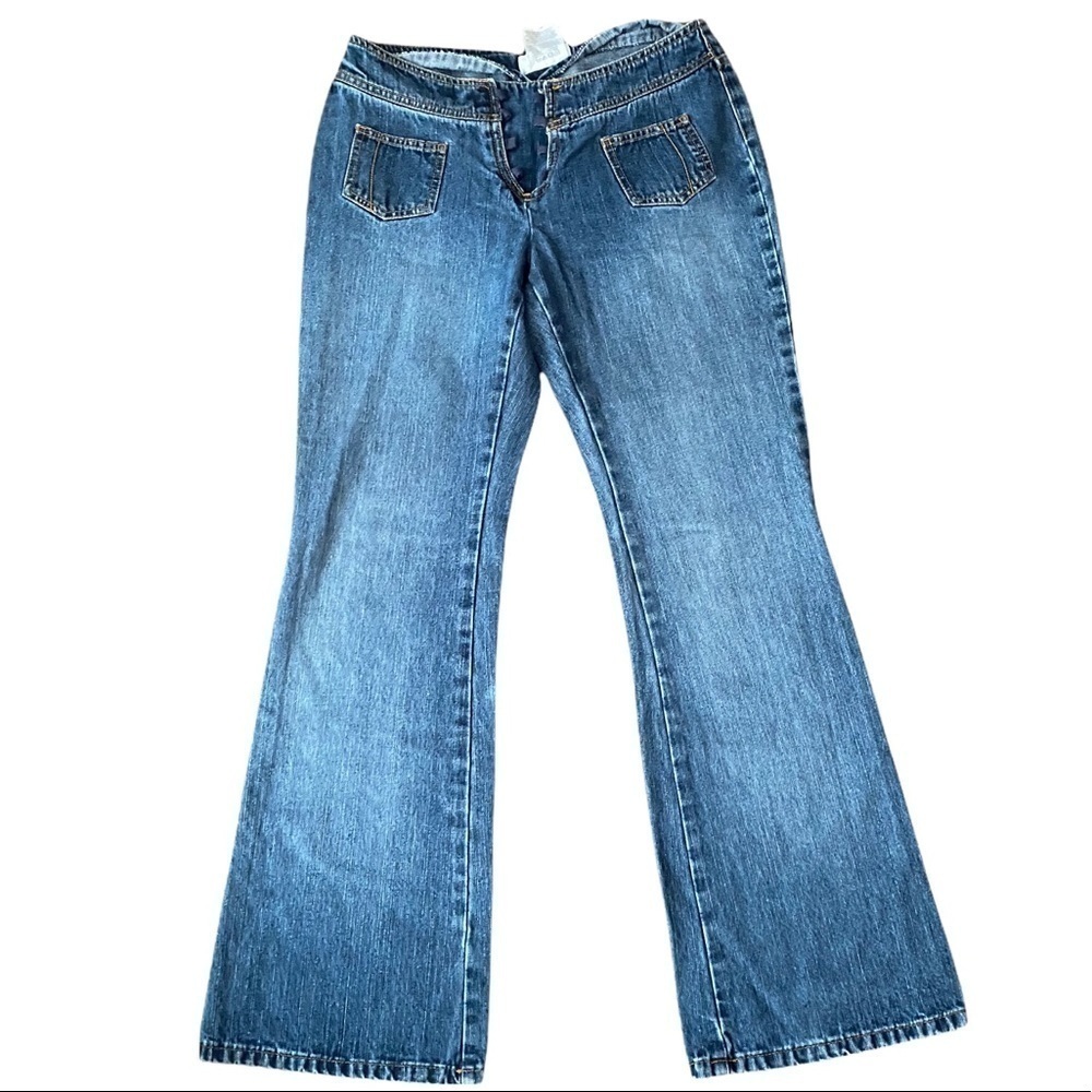 Vintage 90s Jordache Lace-Up Low Rise Flare Jeans Size 9/10 Y2K Boho Bell Bottom